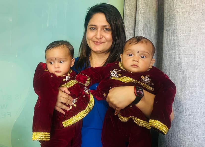 Mother holding baby