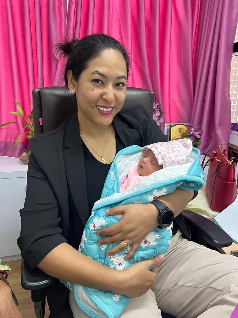Mother holding baby